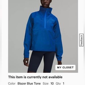 Lululemon Half Zip Track Jacket Blazer Blue Tone 10